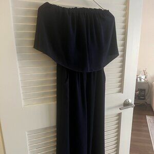 Navy strapless romper